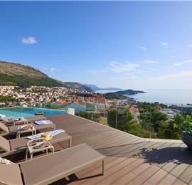 5-bedroom luxury villa with heated roof top infinity pool and stunning panoramic views of Dubrovnik City. Sleeps 10